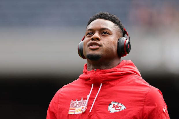 JuJu Smith-Schuster, wide receiver for the National Football League's Kansas City Chiefs. (Photo by Michael Reaves/Getty Images)