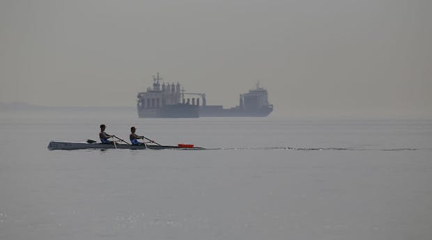 Action from the World Rowing Coastal Championship in Greece. (Photo by Athanasios Gioumpasis/Getty Images)