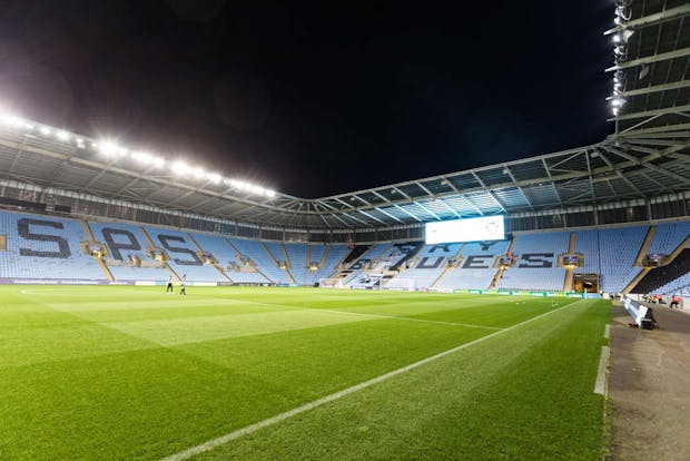 Interior view of the stadium prior to the Championship match between Coventry City and Swansea City (Photo by Athena Pictures/Getty Images)