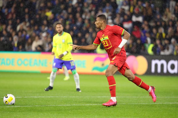 Alexander Djiku of Ghana during the international friendly against Brazil on September 23, 2022 (by Jean Catuffe/Getty Images)