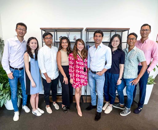 CAA Sports Apac team. L-R: Lin Yao, Sut Sia Lim, Manoj Sregantan, Lianne Adamopoulos, Sam Chen, Adrian Staiti, Zoe Zhou, Juan Miguel Ocampo, Qiao Sun (Credit: CAA Sports)