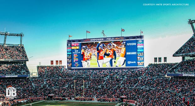 A rendering of the new scoreboard at Empower Field at Mile High (Credit: Denver Broncos)