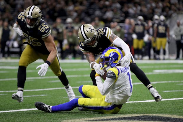 A recent NFL game between New Orleans and the Los Angeles Rams at the Caesars Superdome in Louisiana. (Sean Gardner/Getty Images)