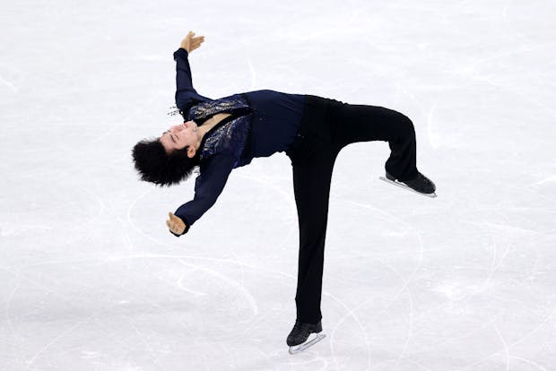 Cha Jun-hwan of Team South Korea skates during the Beijing 2022 Winter Olympic Games (by Catherine Ivill/Getty Images)