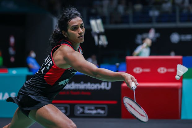 PV Sindhu at the Malaysia Open, July 2022. (Photo by Annice Lyn/Getty Images)