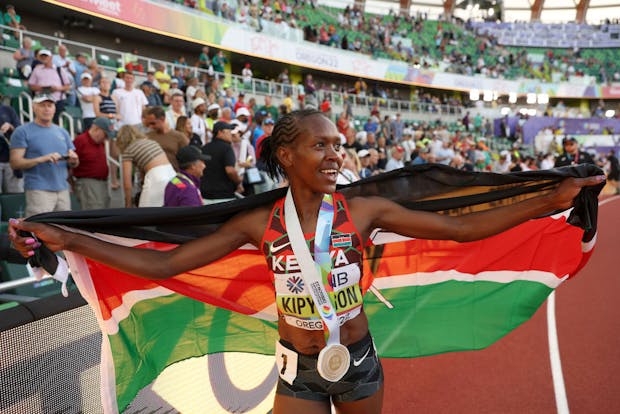 World champion Faith Kipyegon of Team Kenya  (by Christian Petersen/Getty Images)