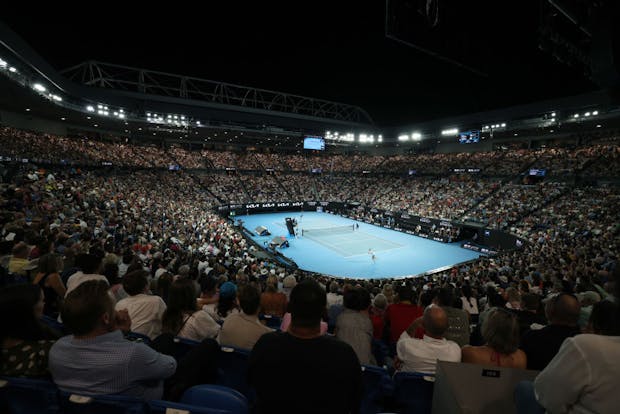 General view of Rod Laver Arena during the round two singles match between Novak Djokovic and Alex de Minaur (Photo by Lintao Zhang/Getty Images)
