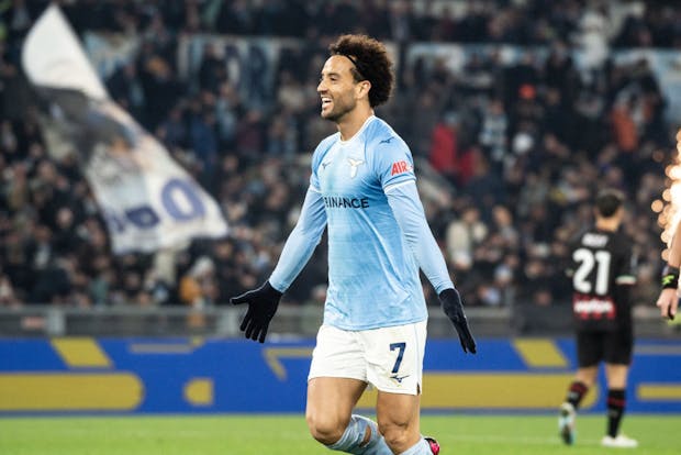 Felipe Anderson of SS Lazio celebrates after scoring against AC Milan (Photo by Ivan Romano/Getty Images)