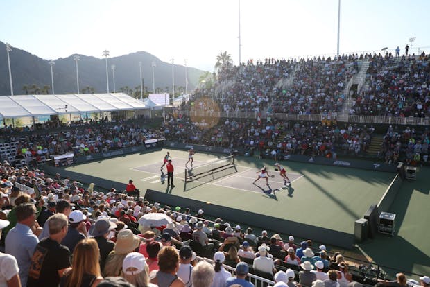 Pro pickleball being played at the 2022 Margaritaville USA Pickleball Nationals Championships at Indian Wells Tennis Garden (Getty Images)