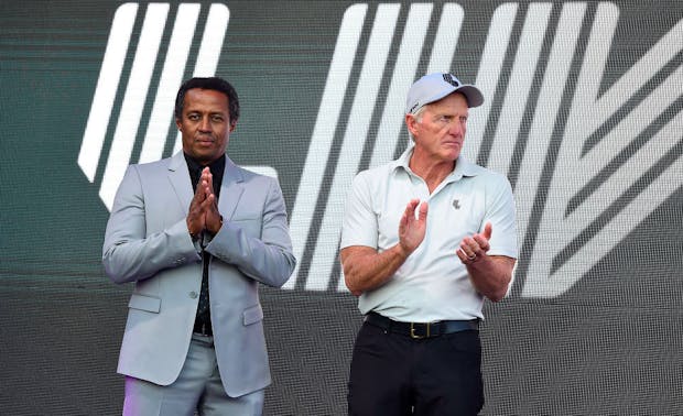 Majed Al-Sorour (left) and Greg Norman (Credit: Getty Images)
