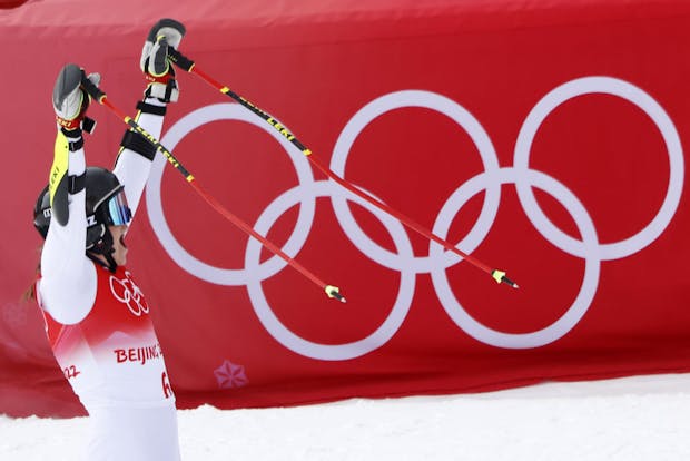 Sara Hector of Sweden wins the gold medal during the Women's Giant Slalom at the 2022 Winter Olympic Games in Beijing (Alexis Boichard/Agence Zoom/Getty Images)