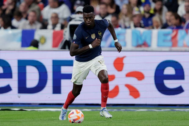 Benoit Badiashile of France during the  Uefa Nations League match against Austria on September 22, 2022 (by Eric Verhoeven/Soccrates/Getty Images)