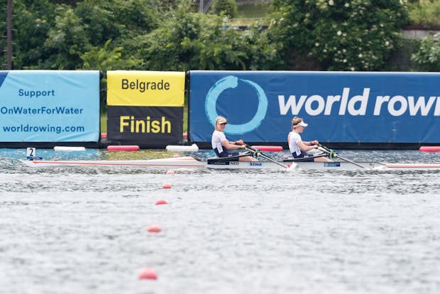 Action from the 2022 World Rowing Cup at the Sava Lake in Belgrade (Photo by Nikola Krstic/BSR Agency/Getty Images)