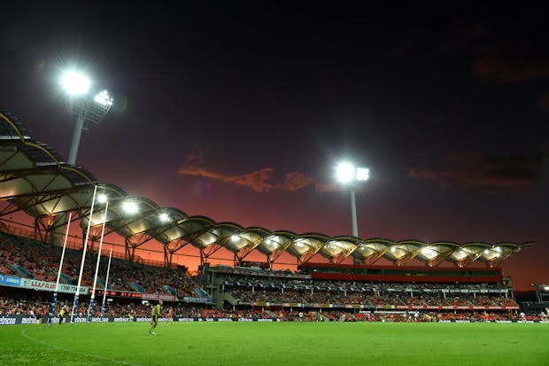 A general view of the AFL match between the Gold Coast Suns and the Geelong Cats at Metricon Stadium (Albert Perez/AFL Photos/via Getty Images)