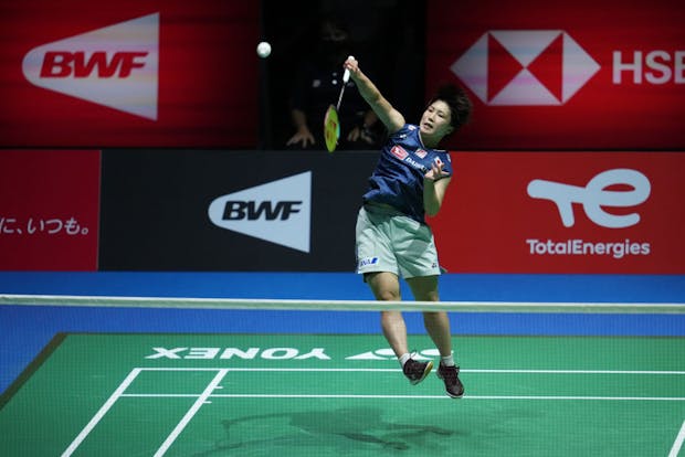 Akane Yamaguchi of Japan competes in the Women's Singles Final against Chen Yu Fei of China at the 2022 BWF World Championships (Toru Hanai/Getty Images)