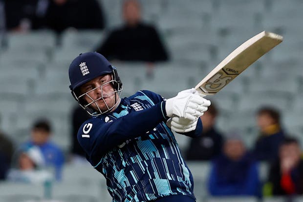 Jason Roy of England bats during game three of the One Day International series between Australia and England (Photo by Darrian Traynor/Getty Images)