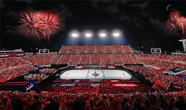 A rendering of the NHL Stadium Series game being hosted in North Carolina (Credit: NHL)