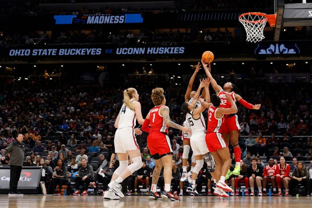 Ohio State and Connecticut in the Sweet 16 round of the NCAA Women's Basketball Tournament (Getty Images)