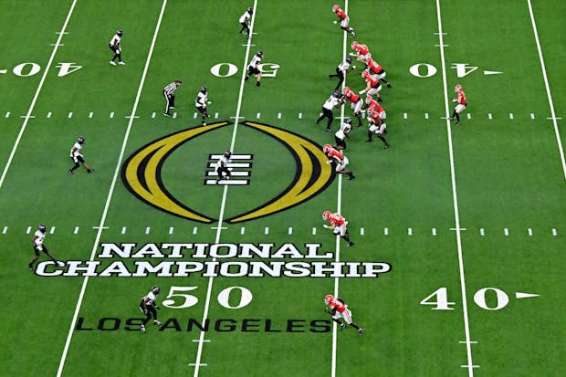 The 2023 CFP national championship game between the Georgia Bulldogs and TCU Horned Frogs (Getty Images)
