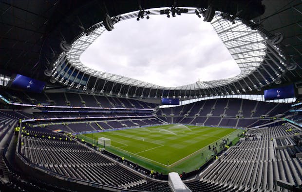 Tottenham Hotspur Stadium before the Premier League match between Tottenham Hotspur and Chelsea on February 26, 2023 (by Richard Sellers/Getty Images)