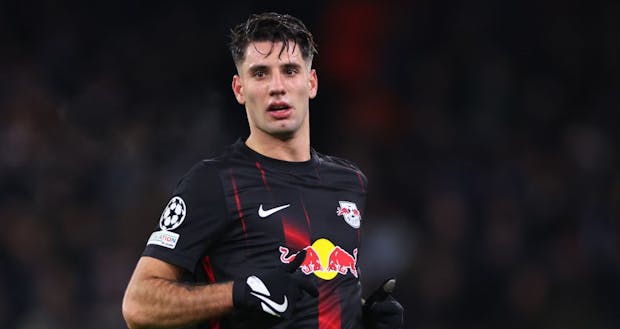 Dominik Szoboszlai of Hungary and RB Leipzig in Uefa Champions League action (Photo by Robbie Jay Barratt - AMA/Getty Images)