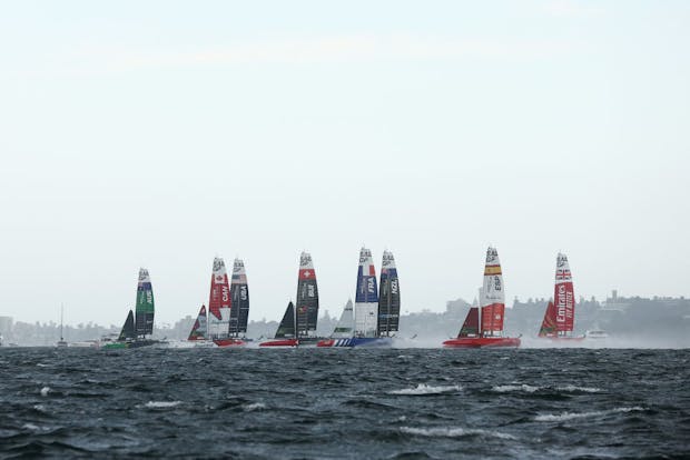 SailGP teams race during day one of SailGP Australia (Photo by Matt King/Getty Images)