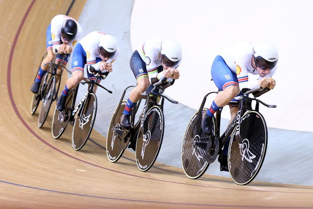 Charlie Tanfield, Oliver Wood, William Tidball and Rhys Britton of Team Great Britain (Photo by Yong Teck Lim/Getty Images)