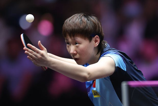 Wang Manyu of China competes against Chen Xingtong of China (Photo by Lintao Zhang/Getty Images)