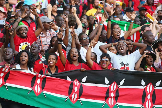 Kenya rugby supporters (Photo by Mark Kolbe/Getty Images)