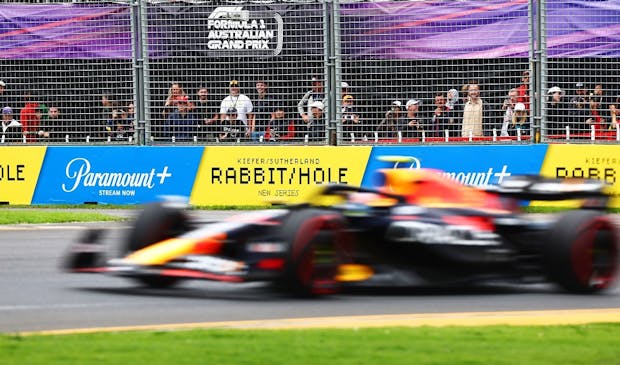The brand was visible on trackside boards at this month's Australian Grand Prix. (Photo by Dan Istitene - Formula 1/Formula 1 via Getty Images).