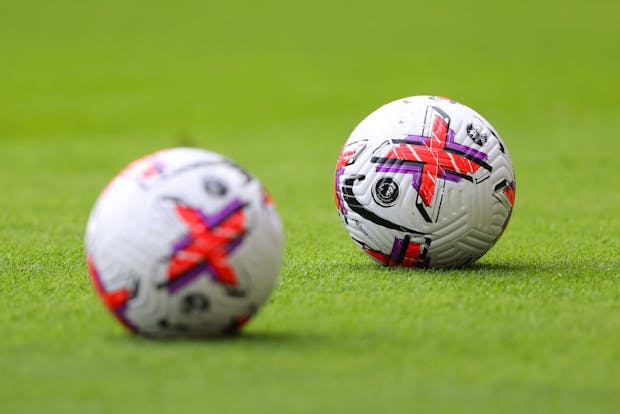 A detailed view of the Premier League match ball (Photo by James Gill - Danehouse/Getty Images)