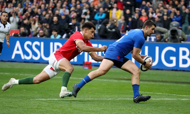 Thomas Ramos of France (R) during 2023 Guinness Six Nations (Photo by Jean Catuffe/Getty Images)