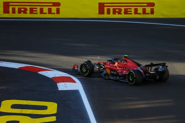 Charles Leclerc of Ferrari during the sprint race of the F1 Grand Prix of Azerbaijan (Photo by Aziz Karimov/Getty Images)