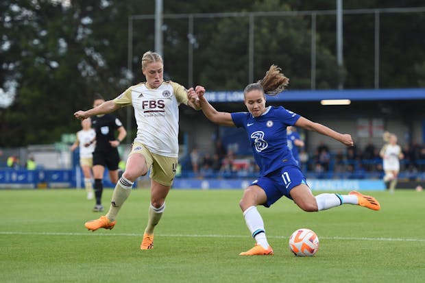 The Women's Super League match between Chelsea and Leicester City on May 10, 2023 (by Harriet Lander - Chelsea FC/Getty Images)