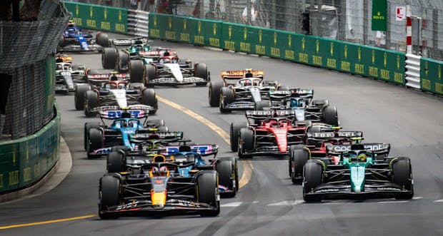 View of the start of the race during the Grand Prix of Monaco (Photo by Cristiano Barni ATPImages/Getty Images)