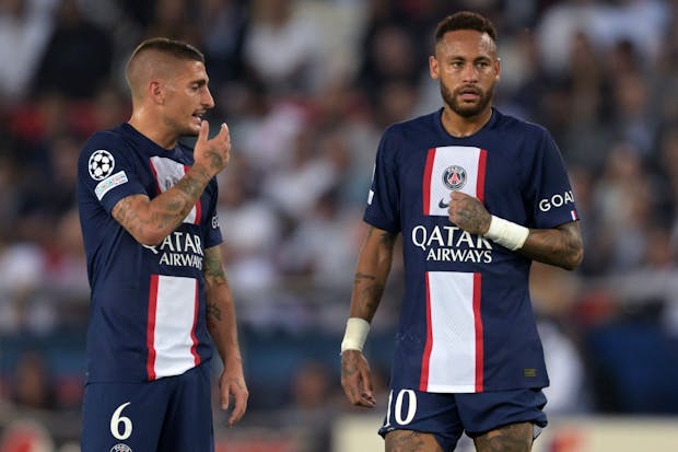 PSG star Neymar with team-mate Marco Verratti (Getty Images)