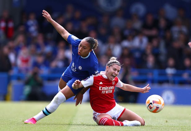 Chelsea v Arsenal in a Women's Super League match. . (Photo by Chloe Knott - Danehouse/Getty Images)