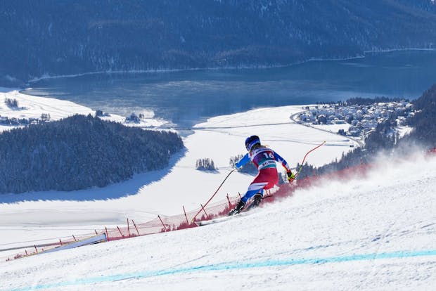 Tessa Worley of France during the Women's Super G on December 18, 2022 at Corviglia in St Moritz, Switzerland (Jari Pestelacci/Eurasia Sport Images/Getty Images)