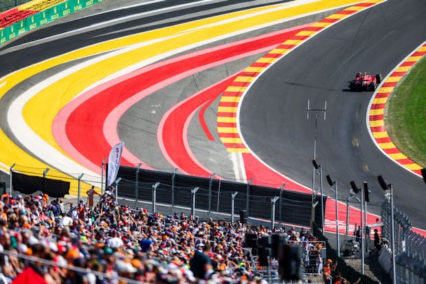 Carlos Sainz of Ferrari during the 2022 Belgian Grand Prix at Circuit de Spa-Francorchamps (by Peter J Fox/Getty Images)