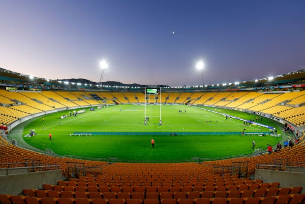 Sky Stadium prior to the Super Rugby Pacific match between Hurricanes and ACT Brumbies on April 28, 2023 (by Hagen Hopkins/Getty Images)