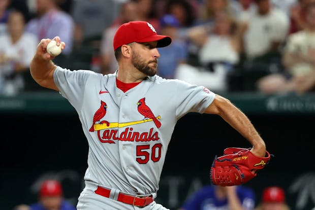 Adam Wainwright #50 of the St. Louis Cardinals (Photo by Richard Rodriguez/Getty Images)