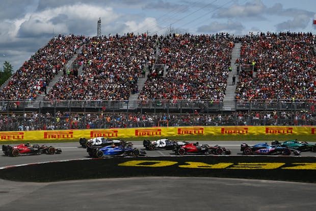General view of the track action during the F1 Grand Prix of Canada (Photo by Dan Mullan/Getty Images)