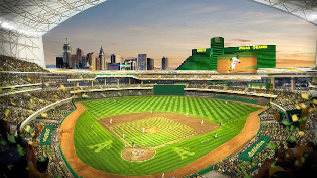 Renderings of the Las Vegas baseball stadium for the relocating Oakland Athletics (Credit: Oakland Athletics) 