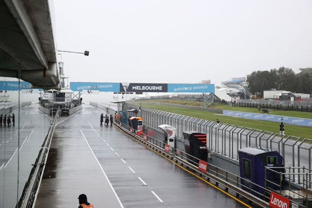 A general view of the pit lane during previews ahead of the MotoGP of Australia (Photo by Robert Cianflone/Getty Images)