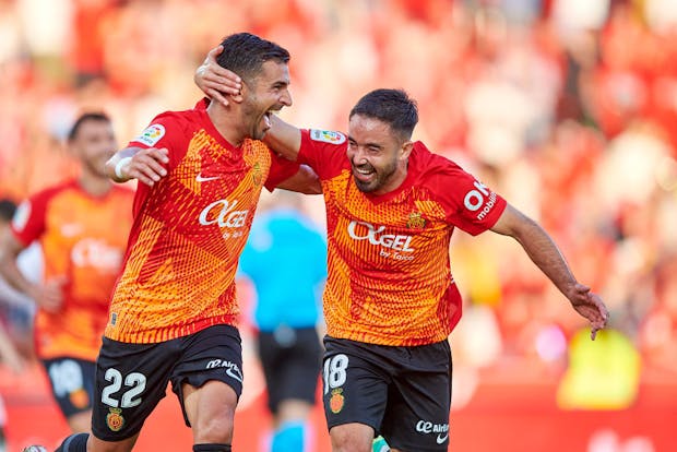 Angel Luis Rodriguez of RCD Mallorca celebrates after scoring during the LaLiga match against Rayo Vallecano on June 4, 2023 (by Cristian Trujillo/Quality Sport Images/Getty Images)