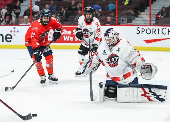 Aerin Frankel during the PWHPA All-Star Game and Skills Competition in 2022 in Ottawa, Ontario, Canada. (Chris Tanouye/Freestyle Photography/Getty Images)