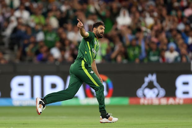 Pakistan's Haris Rauf will be one of the international stars in Major League Cricket. (Photo by Mark Kolbe/Getty Images)