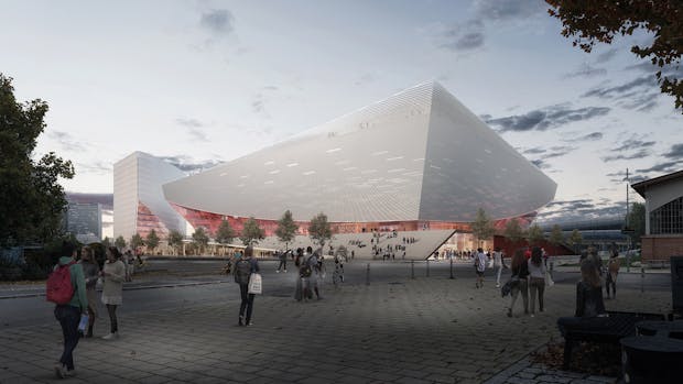 The proposed concept for a new arena in Vienna (Image: Kronaus Mitterer Architekten)
