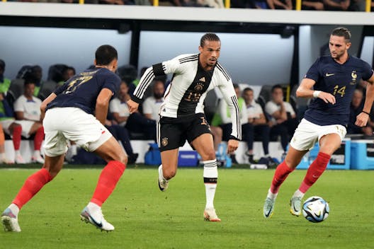 Leroy Sané of Germany in action during the friendly match versus France on September 12, 2023