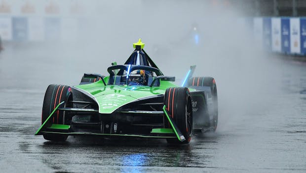 LONDON, ENGLAND - JULY 30: Nick Cassidy of New Zealand and ENVISION RACING drives his car during the ABB FIA Formula E Championship - London E-Prix Round 16 - at the ExCel Arena on July 30, 2023 in London, England. (Photo by